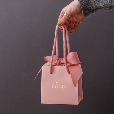 Custom Jewelry Cosmetic Gift Clothing Shopping Paper Bag Small Jewelry Packaging Bags For Jewelry Business