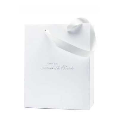 Custom Craft Christmas Gift Favour Paper Bags White Luxury Paper Bag Thank You Bags For Boutique