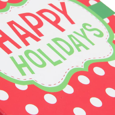 Custom Printed Happy Holiday Gift Square Box With Lid Spot UV